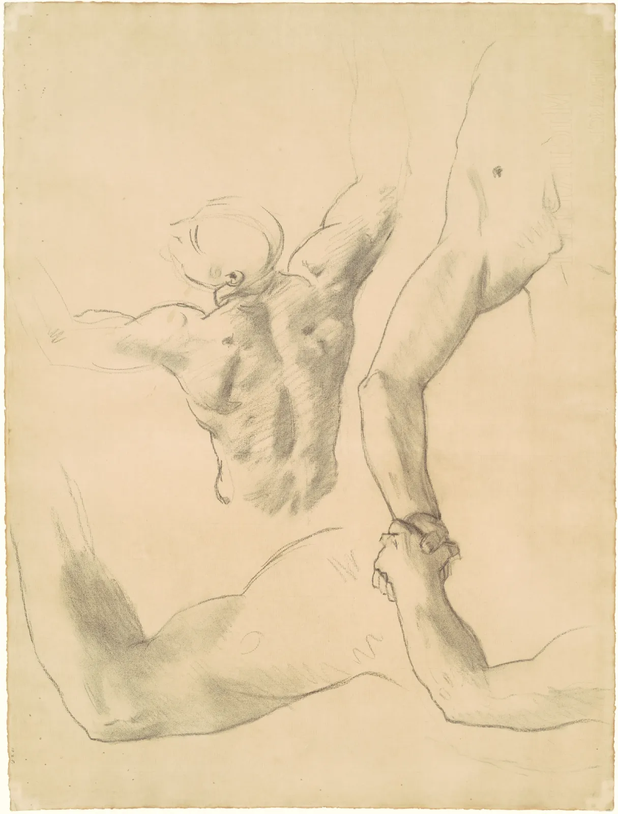 Studies for "Two Classical Male Figures Wrestling", John Singer Sargent