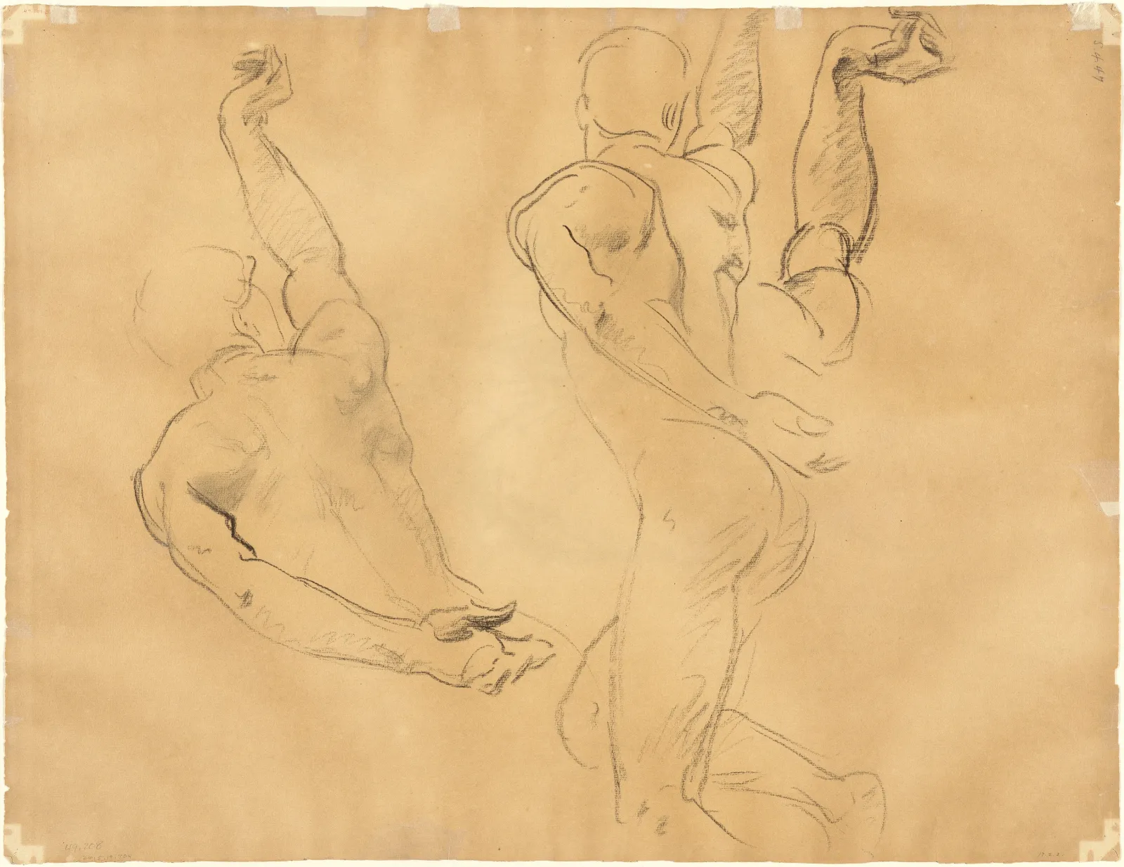 Studies of Male Nudes [verso], John Singer Sargent