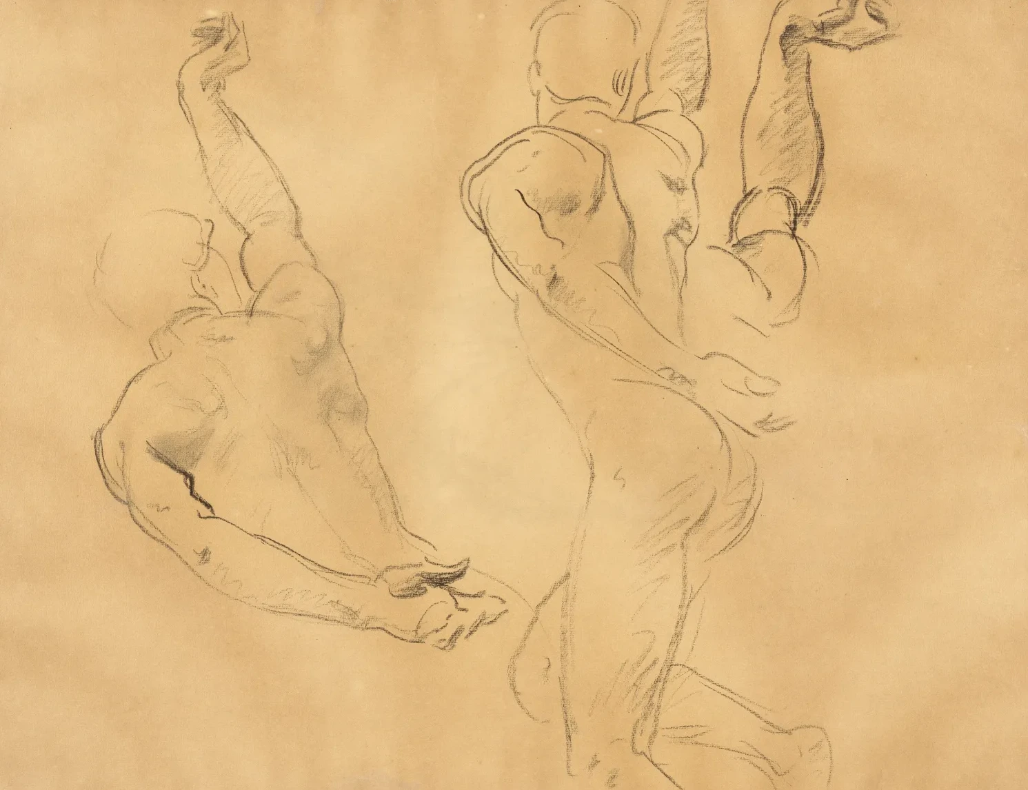 Studies of Male Nudes [verso], John Singer Sargent