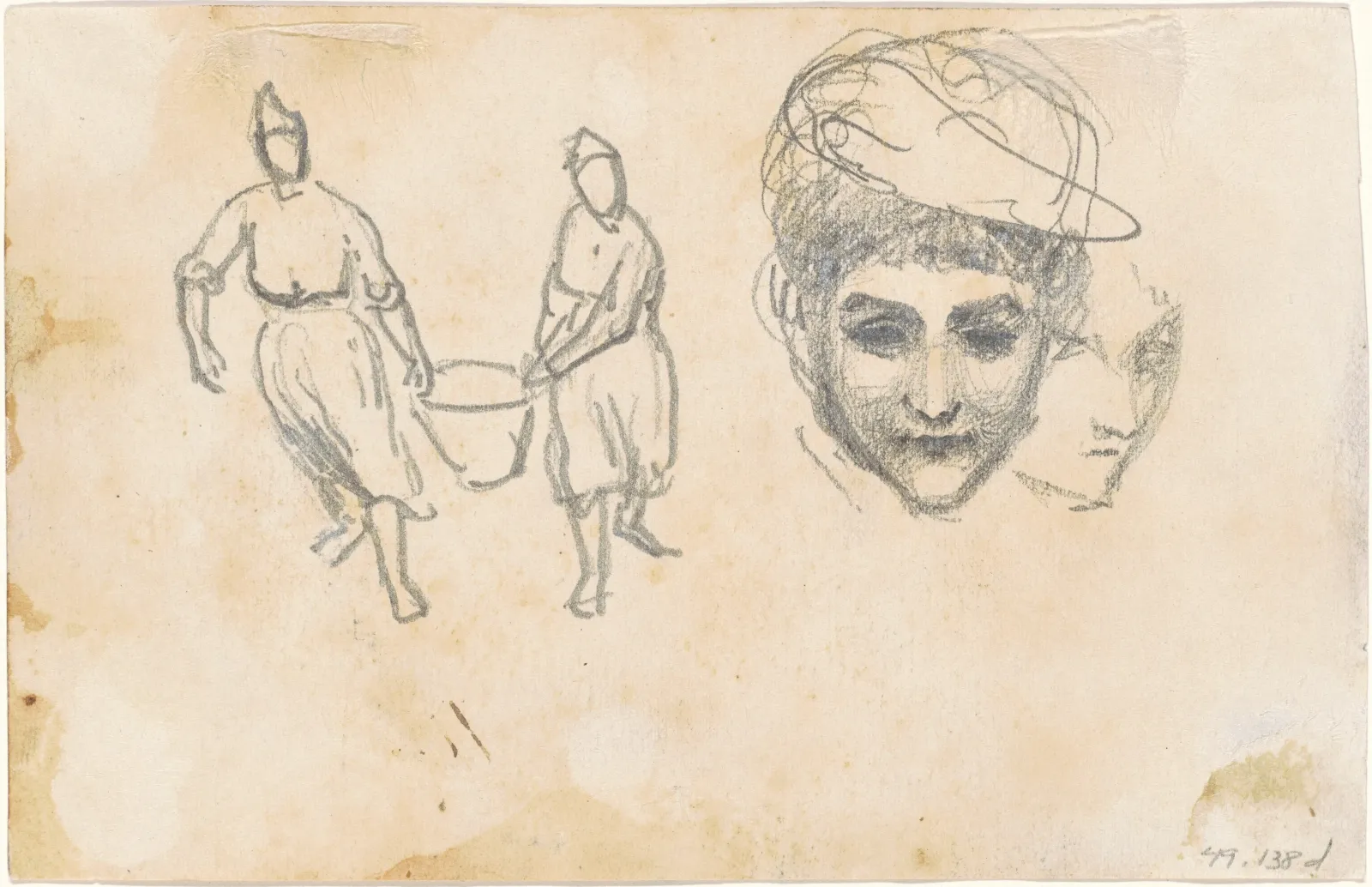 Studies of Peasants [verso], John Singer Sargent