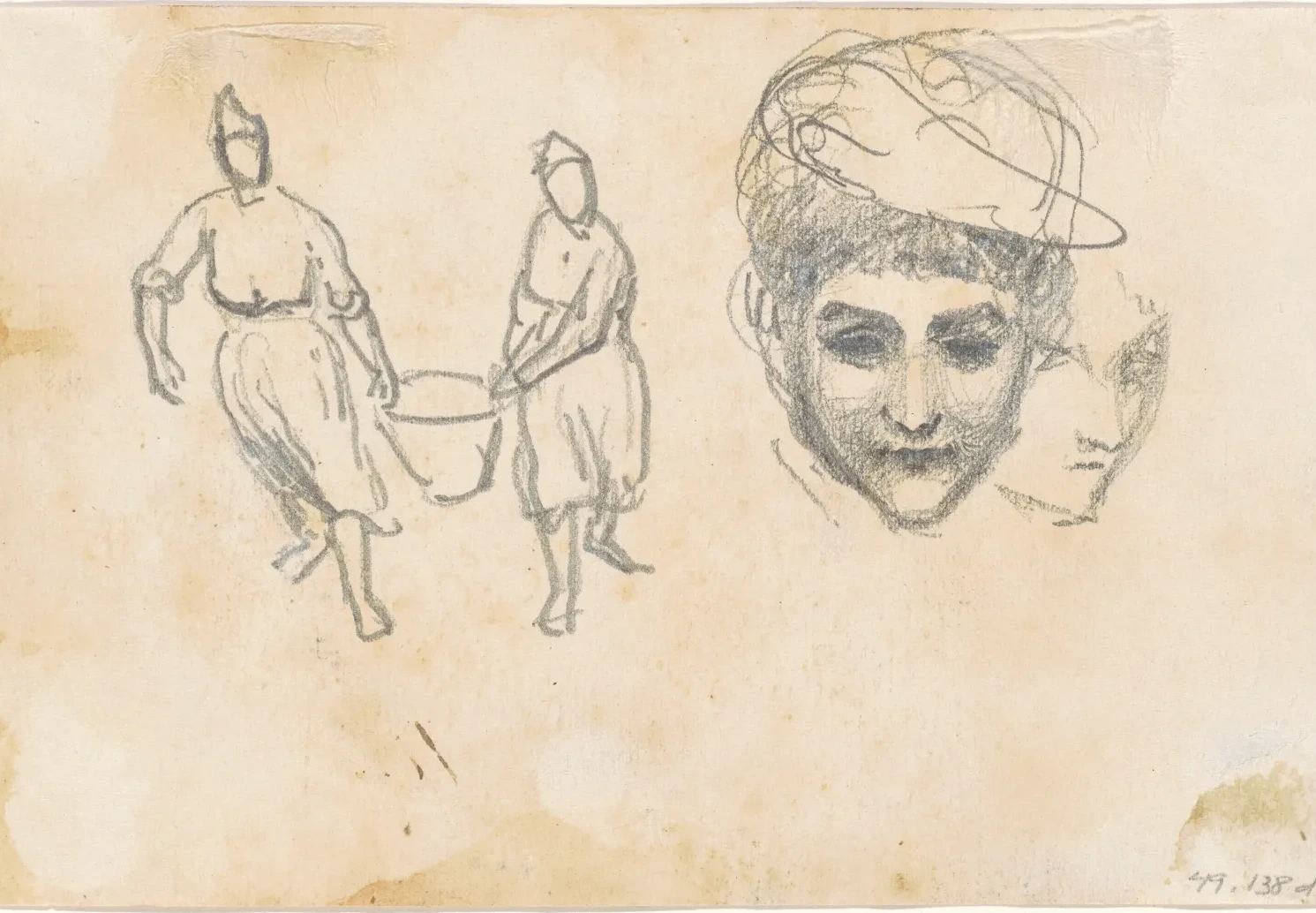 Studies of Peasants [verso], John Singer Sargent