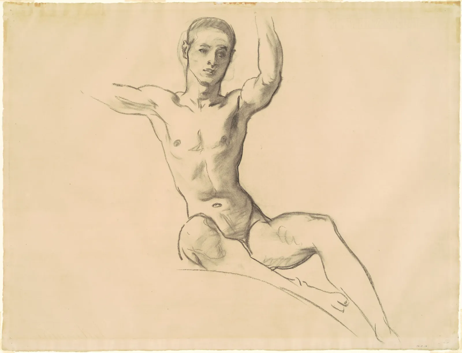 Study for Figure above "Music", John Singer Sargent
