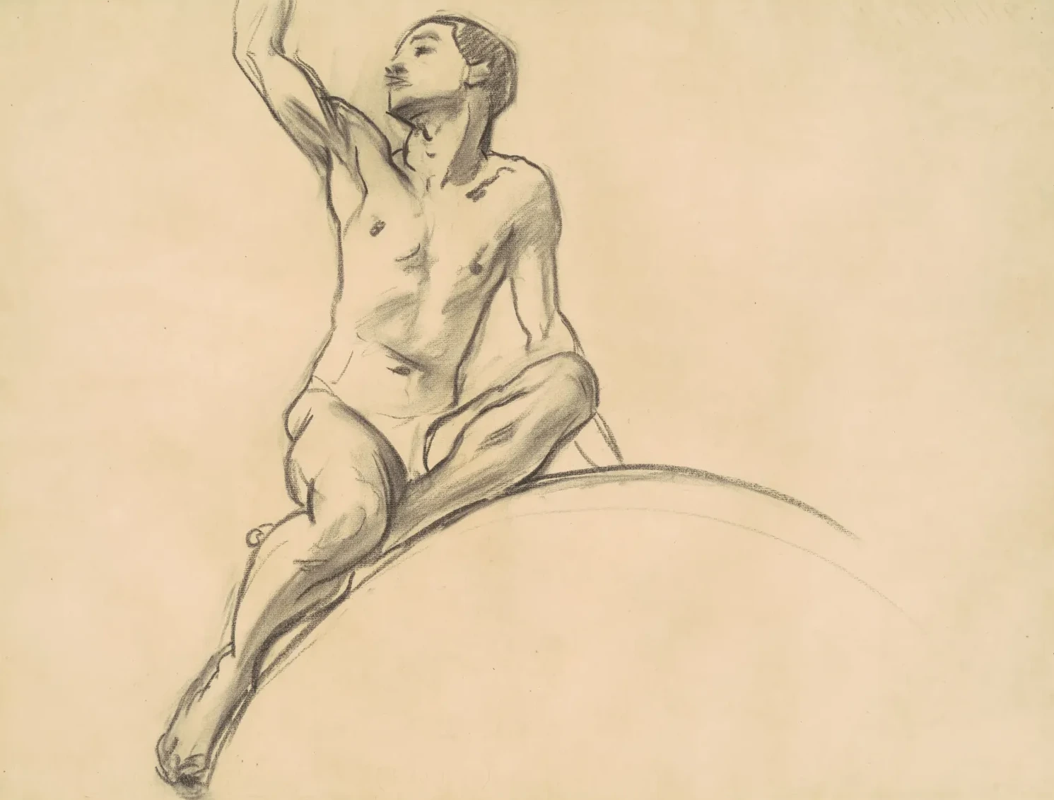 Study for Figure above "Music", John Singer Sargent