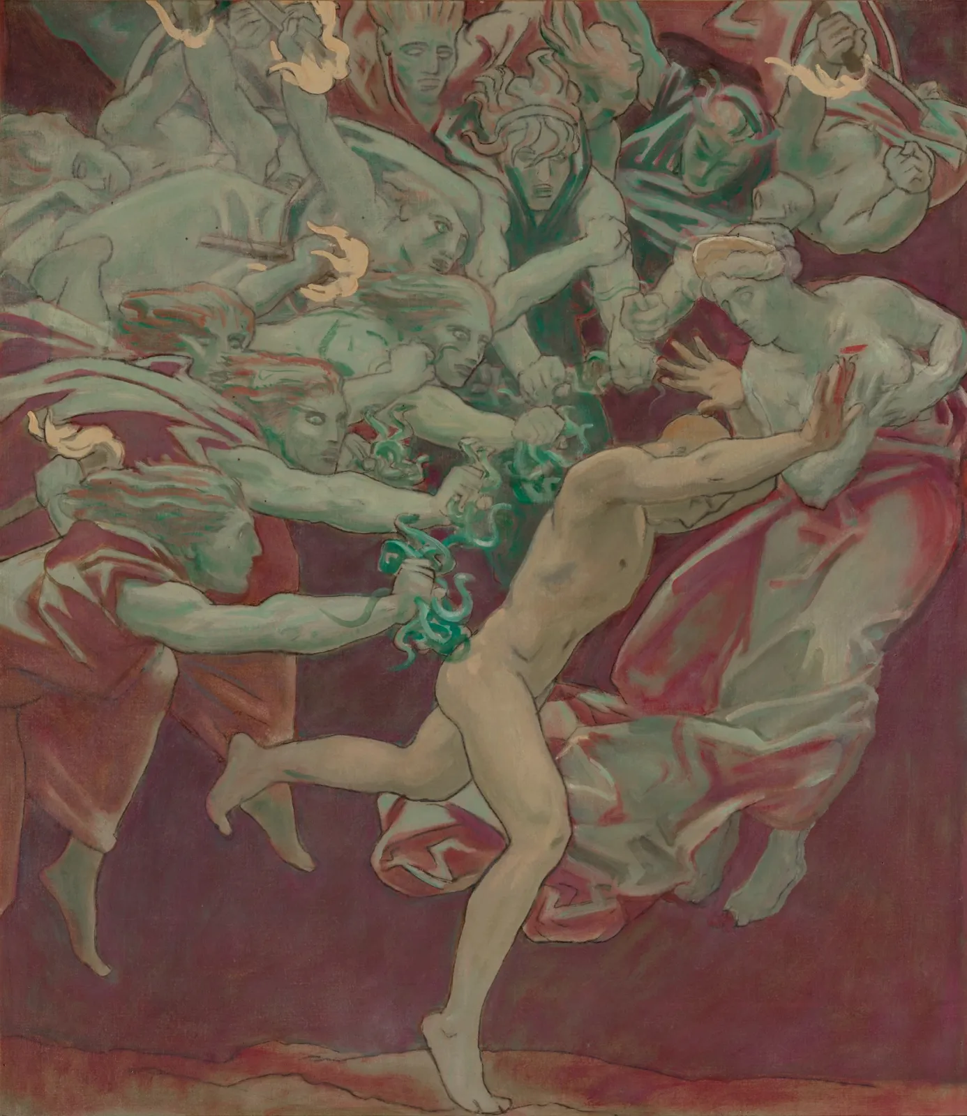 Study for the Museum of Fine Arts, Boston, Murals: Orestes and the Furie, John Singer Sargent