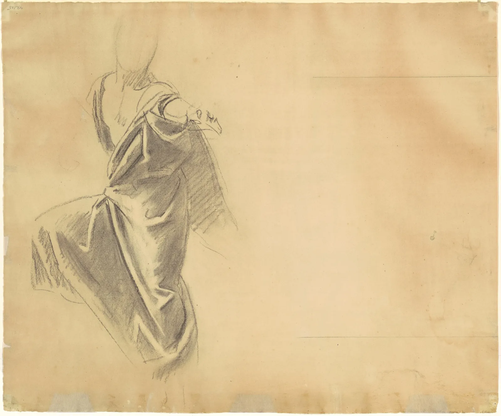 Study of Drapery [verso], John Singer Sargent