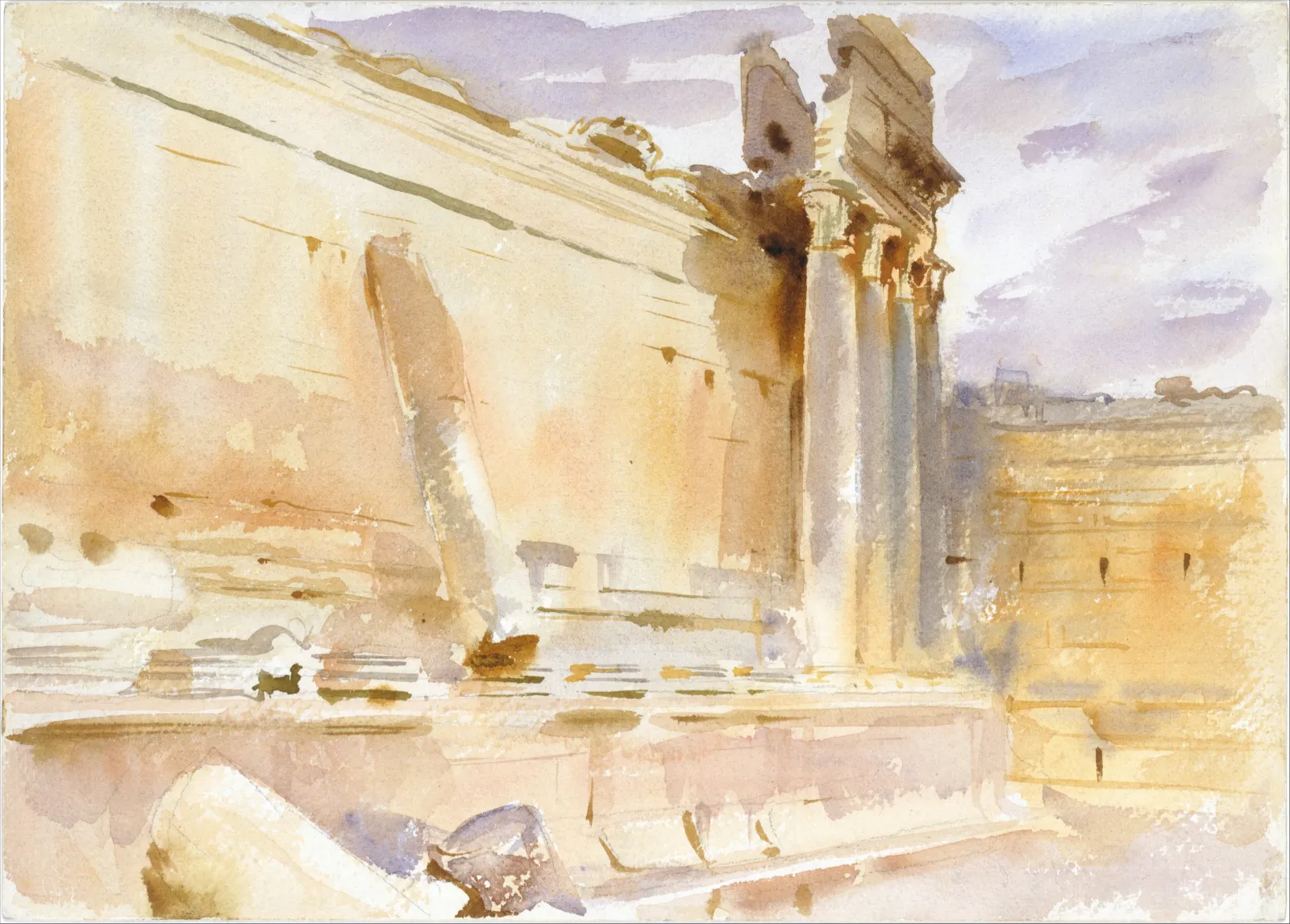 Temple of Bacchus, Baalbek, John Singer Sargent