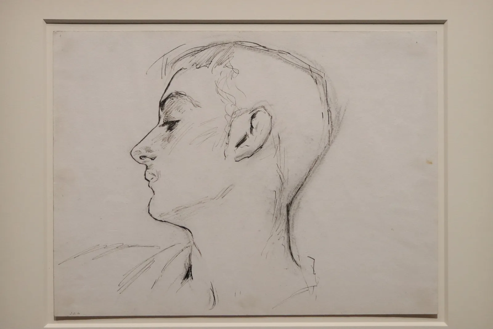 Tête de jeune homme de profil (Albert de Belleroche), John Singer Sargent