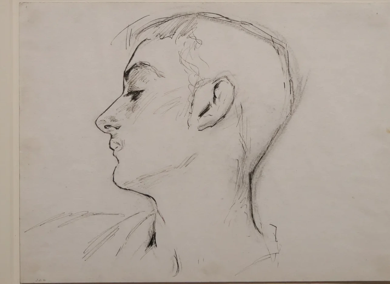 Tête de jeune homme de profil (Albert de Belleroche), John Singer Sargent