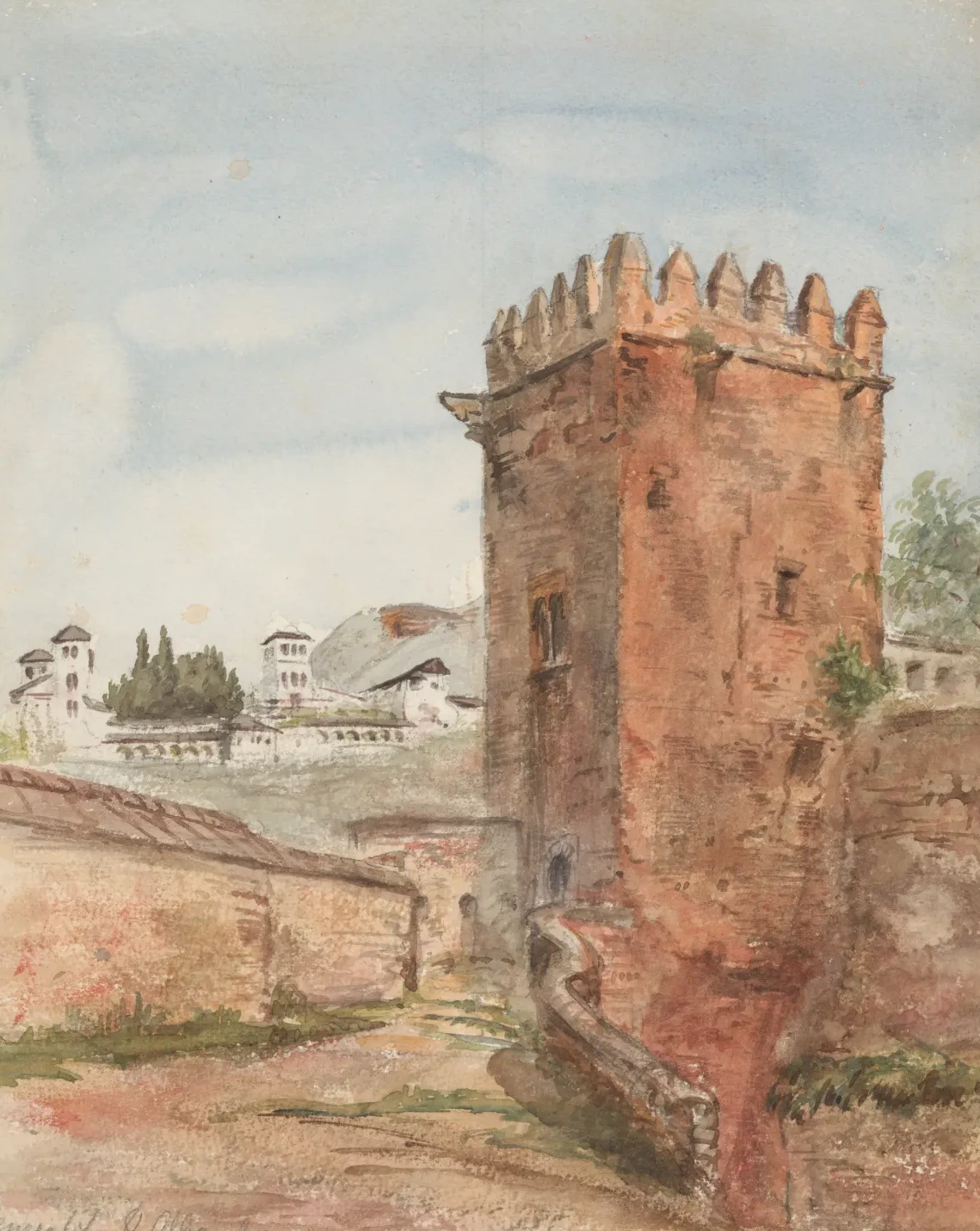 Torre de los Picos, Alhambra, John Singer Sargent