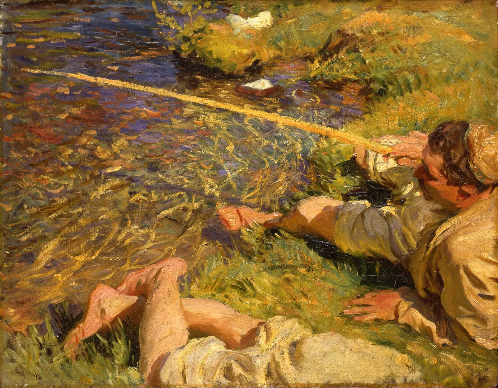Val d'Aosta: A Man Fishing, John Singer Sargent