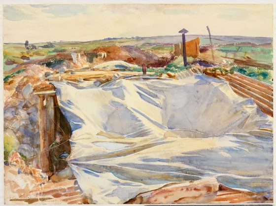 A Tarpaulin over a Dug-out, Ransart