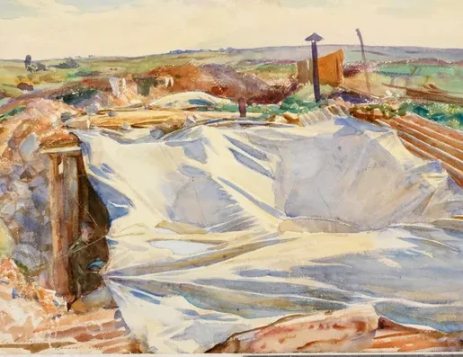 A Tarpaulin over a Dug-out, Ransart