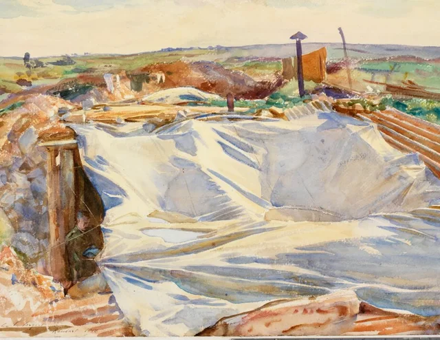 Une bâche sur un abri, Ransart
