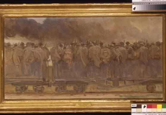 American Troops Going up the Line
