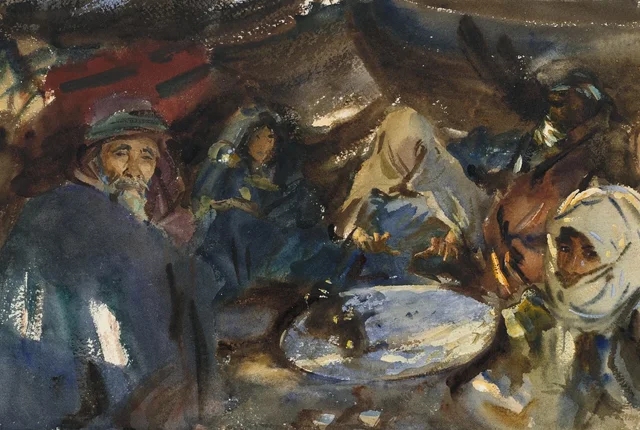 Gitanos árabes en una tienda