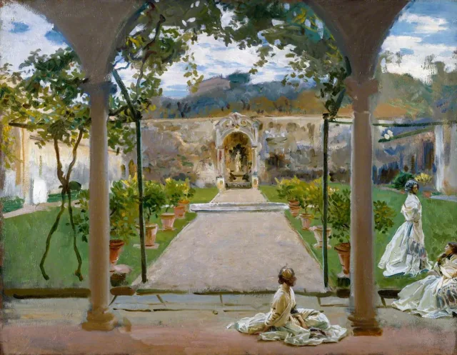 À Torre Galli : dames dans un jardin