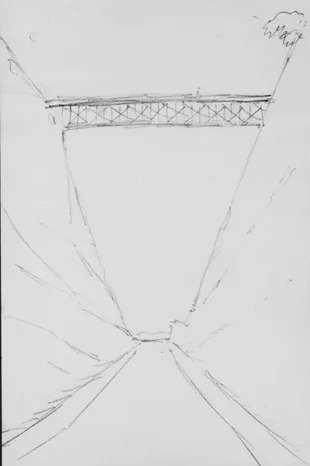 Bridge Crossing a Perspective Road (from Sketchbook)