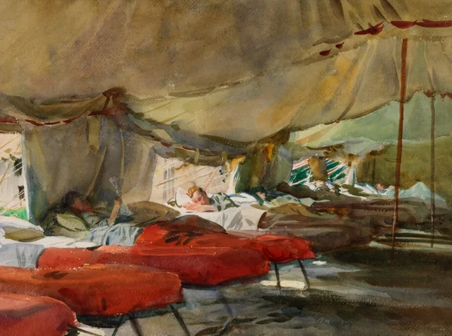 Intérieur d'une tente d'hôpital