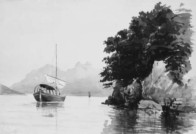 Lago de Lecco (del cuaderno de bocetos de Suiza 1869)
