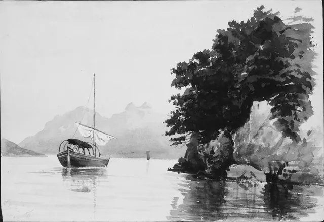 Lago de Lecco (do caderno de esboços Suíça 1869)