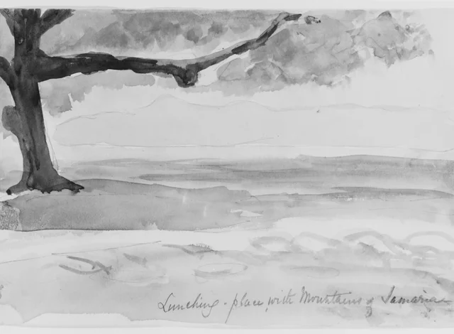 サマリアの山々のある風景、1904年（素描帳より）