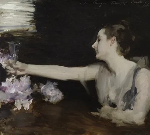 Madame Gautreau Drinking a Toast