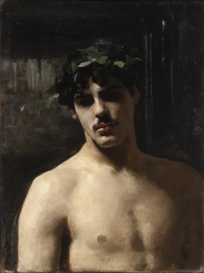 Modèle masculin couronné de laurier