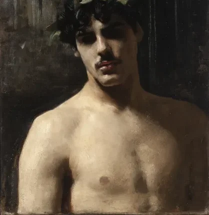 Modèle masculin couronné de laurier