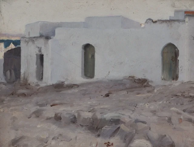 Edificios moriscos en un día nublado