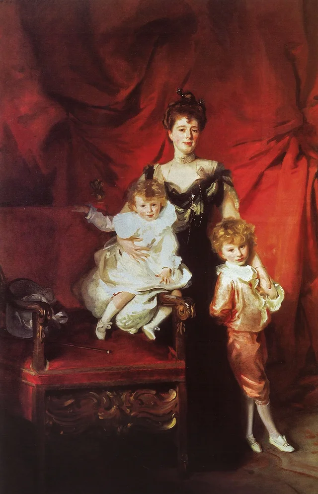 La Sra. Cazalet y sus hijos Edward y Victor
