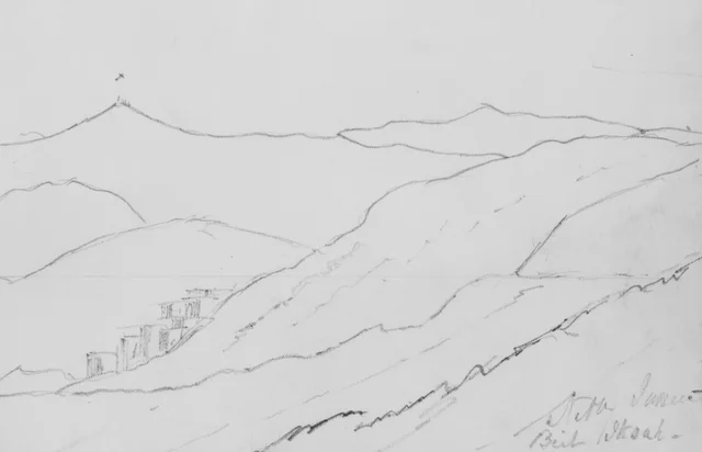 ネビ・サムエルの全景の風景（素描帳より）