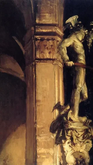 Perseus at Night (The Statue of Perseus in Florence)
