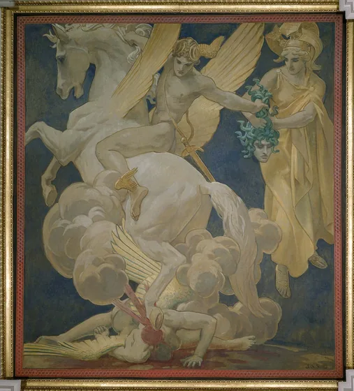 Perseus on Pegasus Slaying Medusa