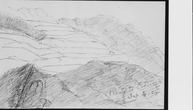 カッティルイェ（？）への道（素描帳より）
