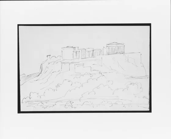 Sketch of Ancient Ruins on Hilltop (from Sketchbook)