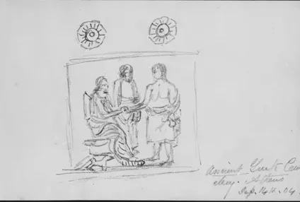 Sketch of Grave Stele (from Sketchbook)
