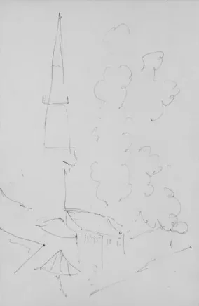Sketch of Steeple and Trees (from Sketchbook)