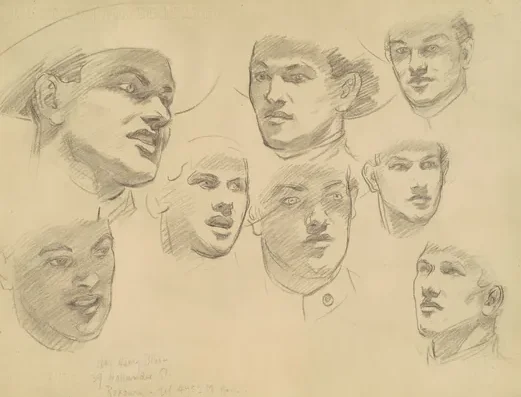 Studies for "Entering the War"