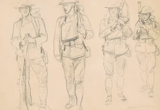 Studies for "Entering the War" [recto]