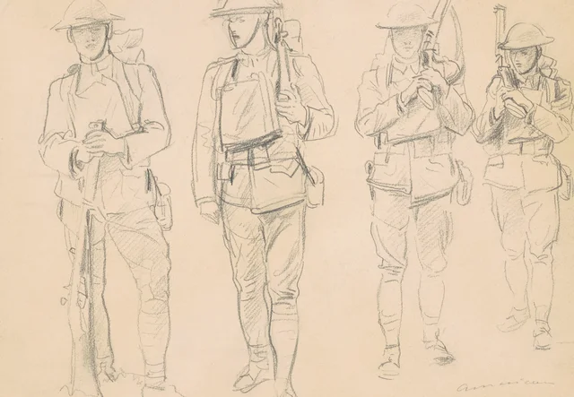 Études pour « L'Entrée en guerre » [recto]