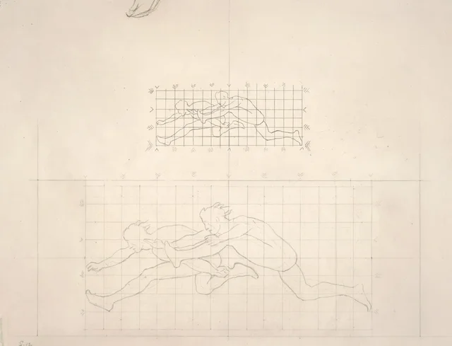 Études pour « Deux figures masculines classiques sautant »
