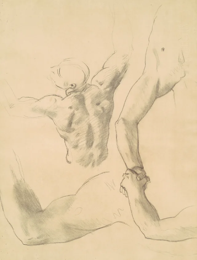 Études pour « Deux figures masculines classiques luttant »