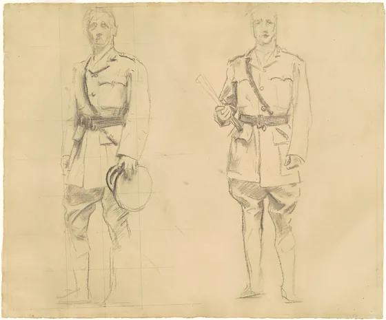 Studies of Generals Plumer and Haig for "General Officers of World War I" [recto]