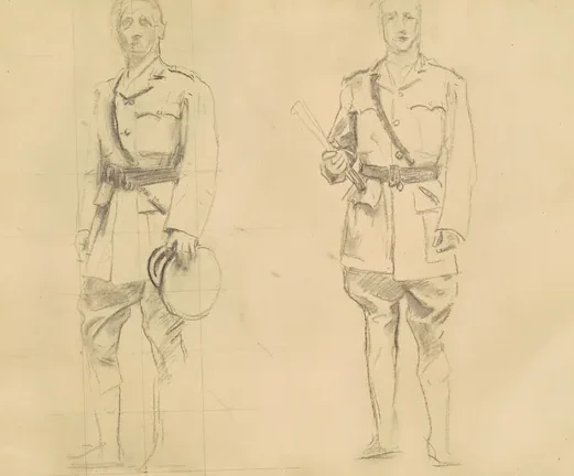 Studies of Generals Plumer and Haig for "General Officers of World War I" [recto]