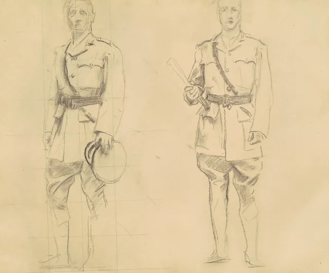 Études des généraux Plumer et Haig pour « Officiers généraux de la Première Guerre mondiale » [recto]
