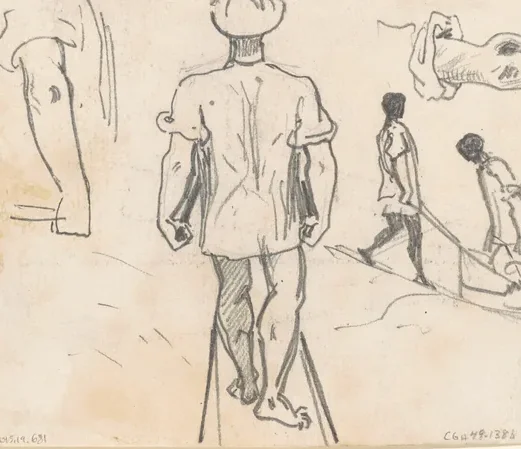 Studies of Peasants with Wheelbarrows [verso]