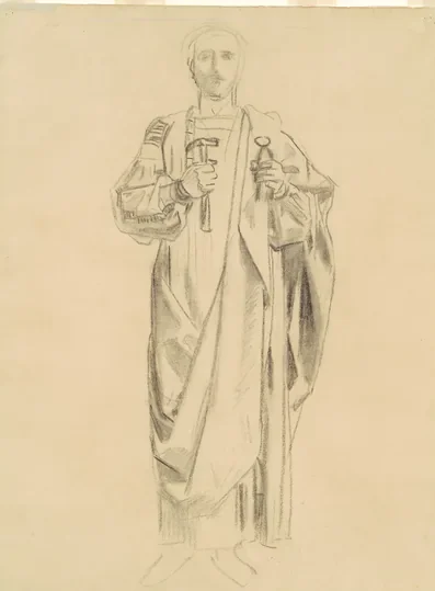 Study for "Dogma of the Redemption: Frieze of Angels" [recto]