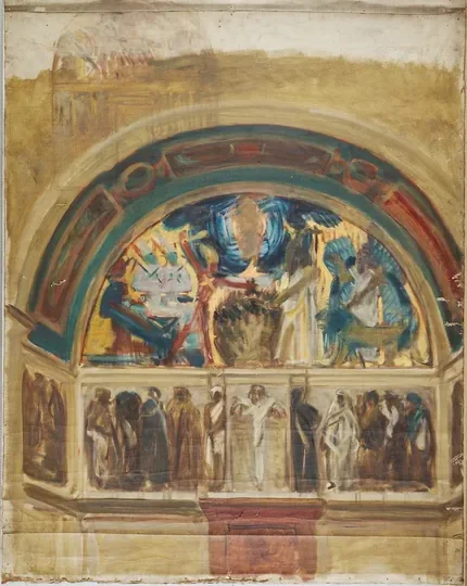 Study for North Wall, Special Collection Hall, Boston Public Library