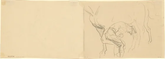 Study for "Shoeing Calvary Horses at the Front" [verso]