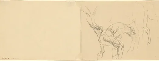 Study for "Shoeing Calvary Horses at the Front" [verso]